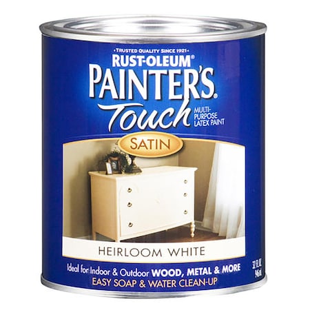 Painters Touch Rust-Oleum Painter's Touch Satin Heirloom White Water-Based Ultra Cover Paint Exterior and Interior 240285